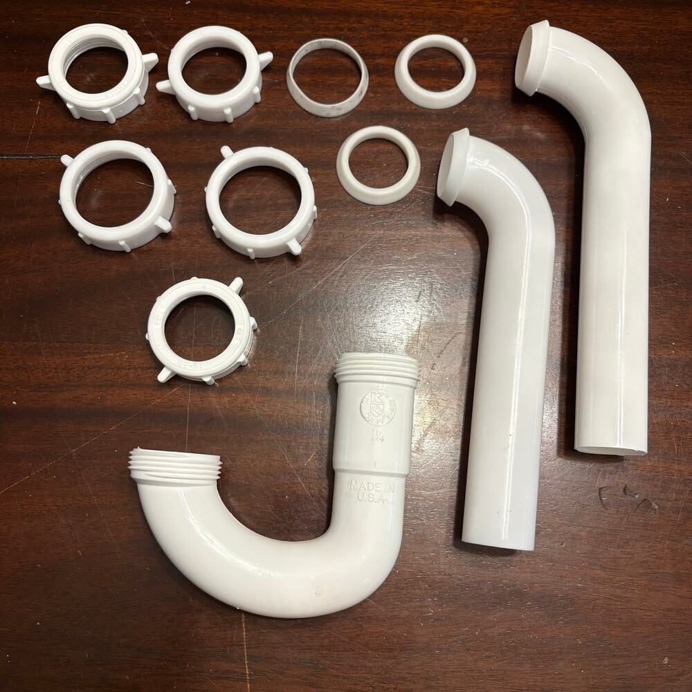 Oatey Insta-Plumb 1-1/2" P-Trap PVC Under Sink Plumbing Drain Kit White